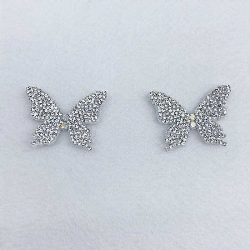 Rhinestone Butterfly Patch Hair & Clothing Accessories Set