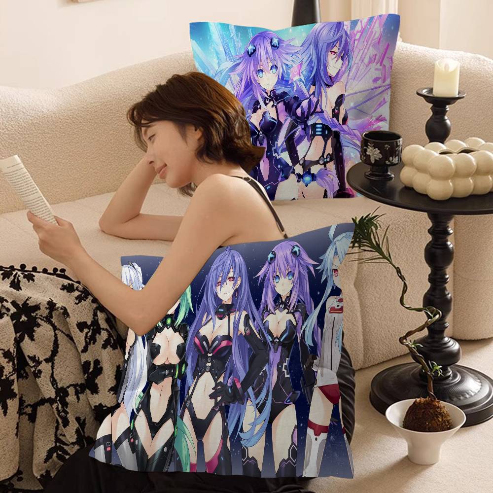 Anime Hyperdimension Neptunia Cushion Cover Pillowcase Upholstery Sofa Throw Pillow Home Decor Pillowcas