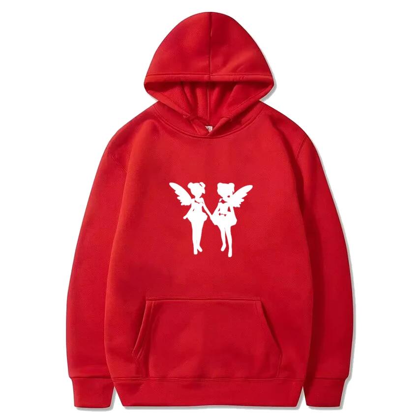 Silhouette of A Girl with Wings Printed Sweatshirt Hip Hop Pullovers Women Autumn Winter Vintage Fleece Long Sleeve Hoodies
