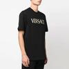 Versace Ss23 Letter Logo Printed Crew Neck Short Sleeve T-Shirt Men Tops Black 1008466-1A06056-1B000