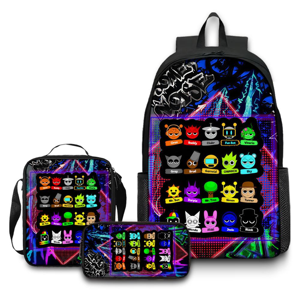 Rhythm Box Game School Bag Sprunki Load Reduction Cartoon Backpack Student Backpack Backpack D
