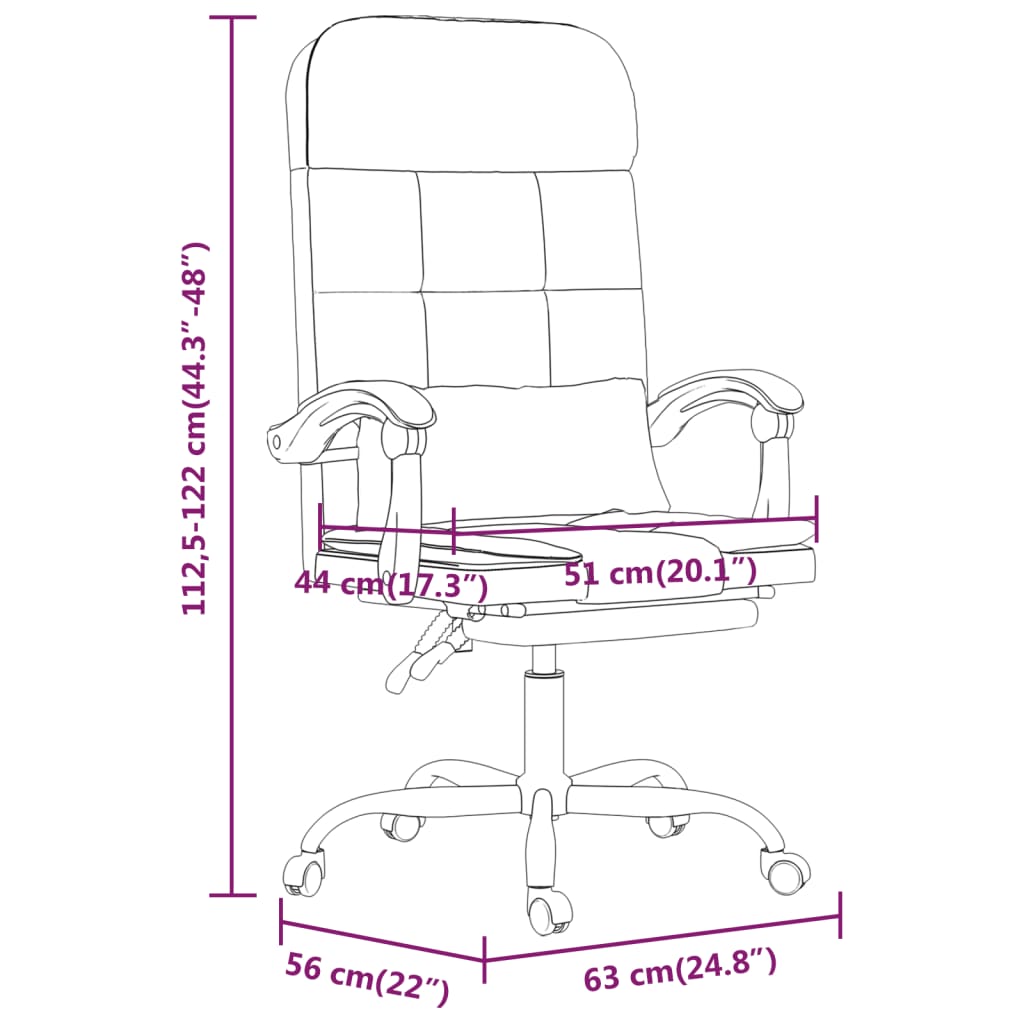 Office Chair with Massage Function Taupe Fabric