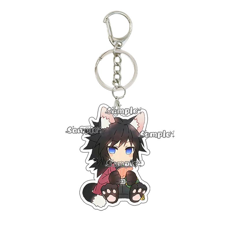 Cartoon Acrylic Nezuko Agatsuma Zenitsu Tomioka Giyuu Peripheral Keychain Pendant Decoration Fans Cute Accessory Ornaments Gifts