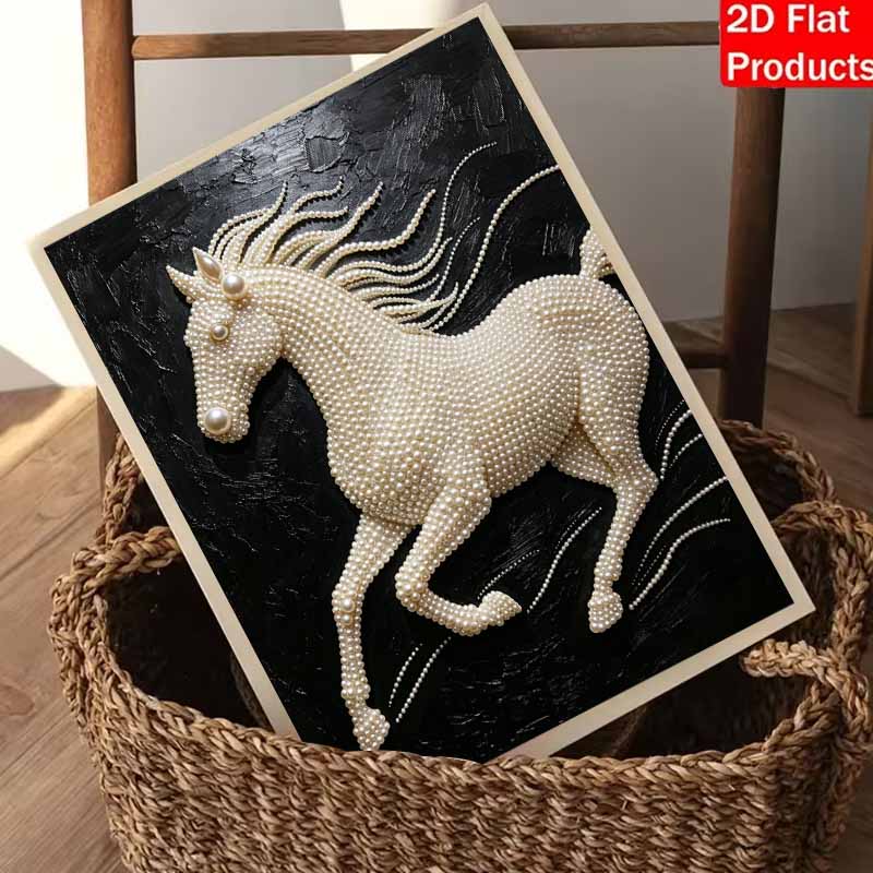5D DIY Pearl Diamond Painting Kit Majestic Running Horse Full Drill Embroidery Mosaic Art Home Wall Decor Gift