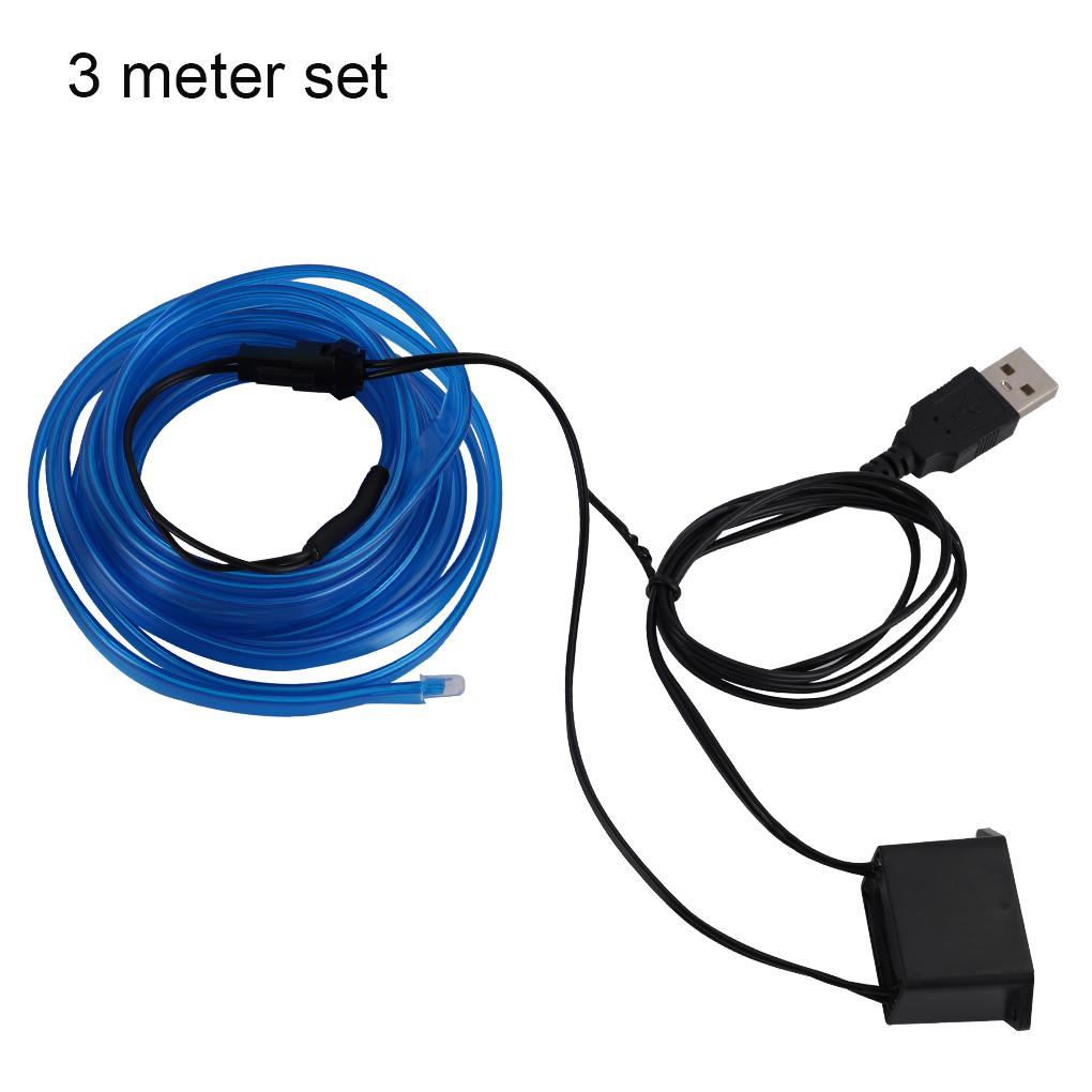 Light Strip LED Lamp Light Glow Flat Edge EL Wire String Strip Rope Tube