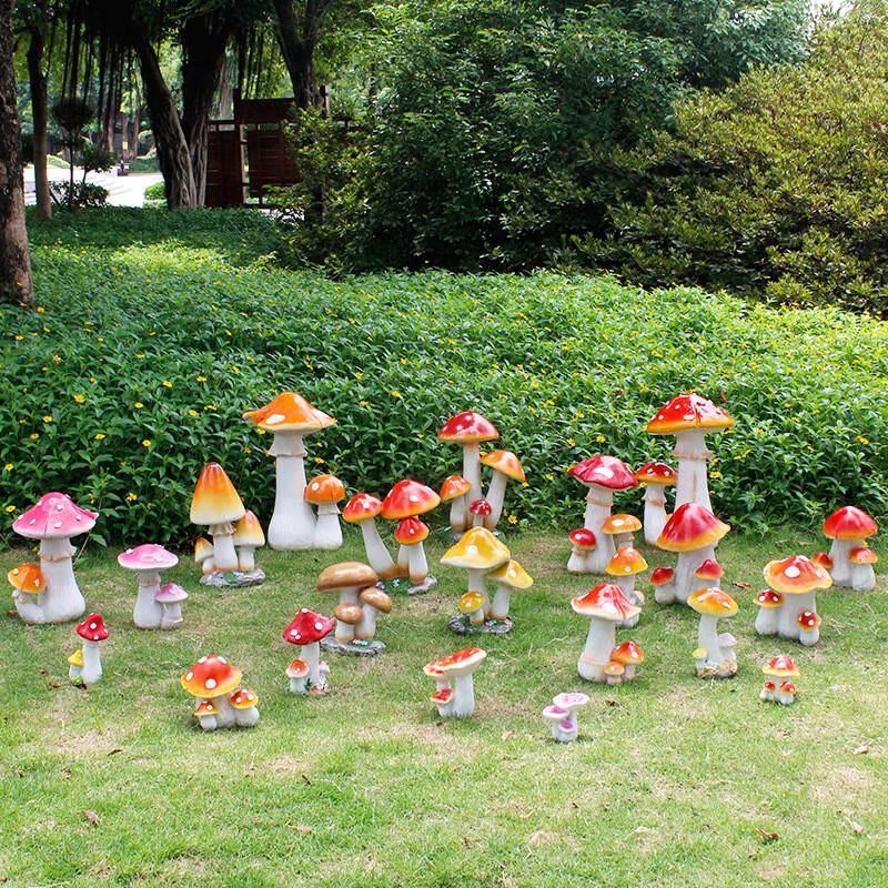 Artificial Mushroom Ornaments Set