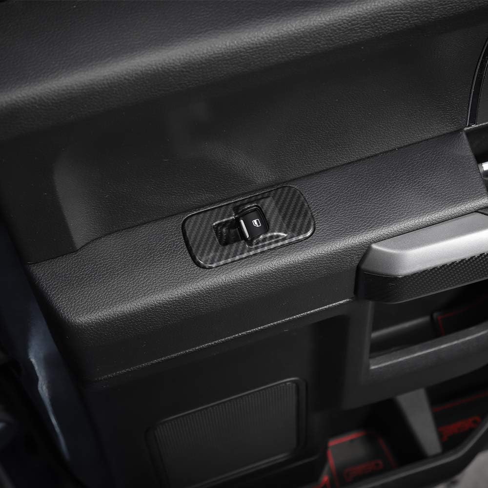 Keptrim for F-150 ABS Carbon Fiber Window Lift Switch Door Lock Trim for 2015 2016 2017 2018 2019 2020 Ford F150, 4pcs