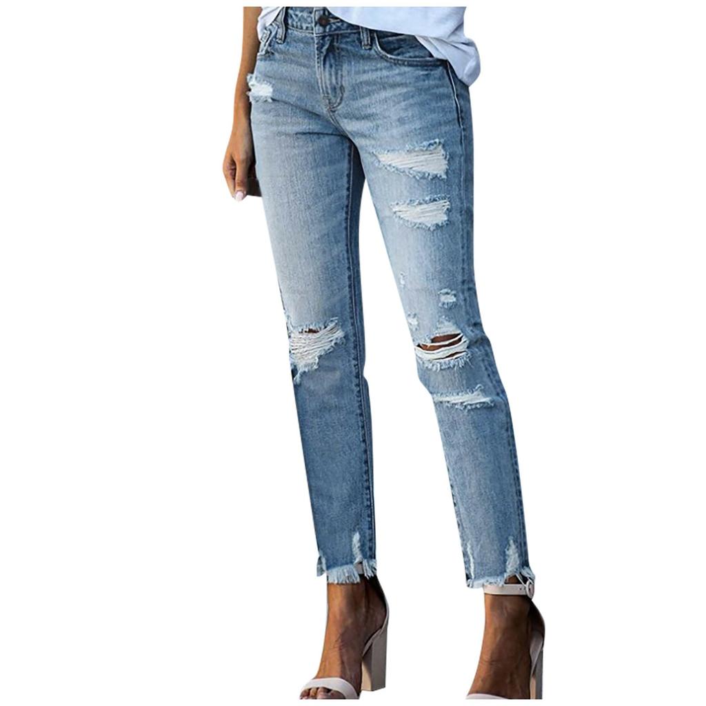 Women's Denim Classic Versatile High Waist Fashionable Trousers