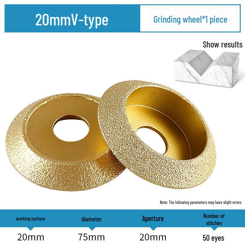 Stone Grinding Wheel for Marble & Granite: Chamfering, Grooving, Rounding, Arc Angle Grinder Head