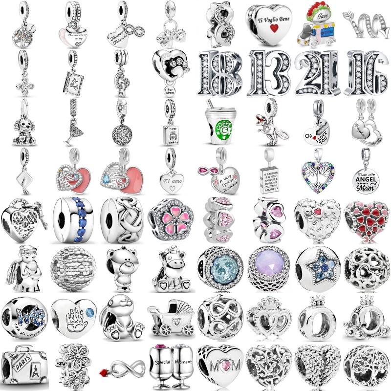 Copper Plated Family Series Dog Bead Fit Original Bracelet Diy Shining Mother Charms Jewelry Gift Women Pendant
