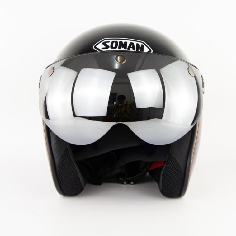 Universal 3-Snap Motorbike Helmet Visor Front Flip Up Wind Shield Len Sunglasses
