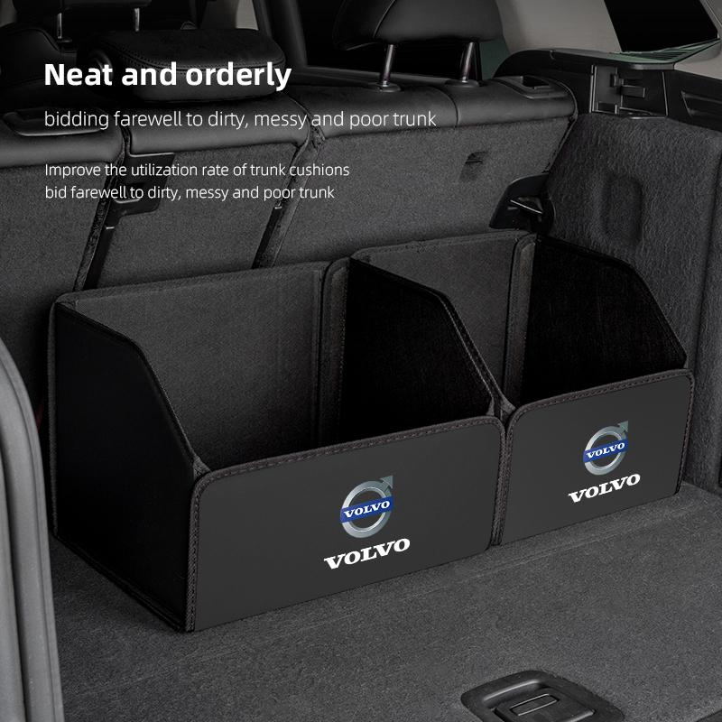 Car Trunk Leather Storage Box Foldable Auto Organizer Bag For Volvo Xc60 Xc90 V40 V60 S60 V50 V90 S80 C40 XC40 V70 XC70 C30 C70