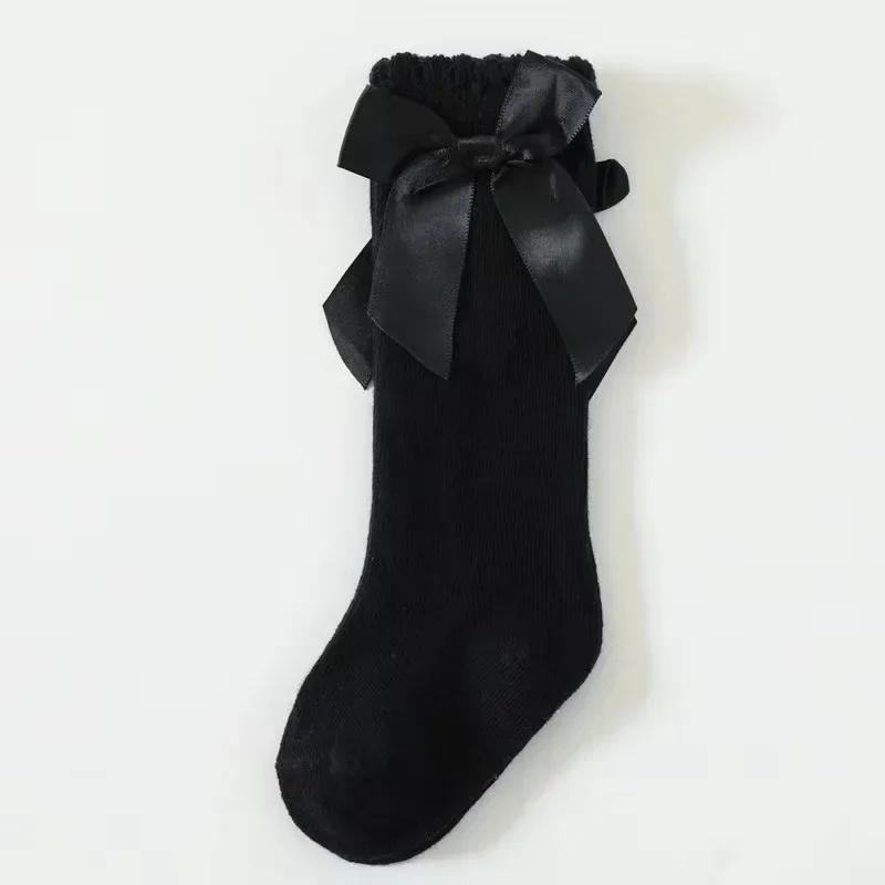 Red Bow Tie Knee High Tube Socks Girls' Christmas Stockings Infants Toddlers Soft Cotton Children Non Slip Floor Socks Baby Gift