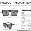 Vintage Luxury Brand Sunglasses Women Men Big Frame Square Punk Windproof UV400 Goggles Shades Rivets