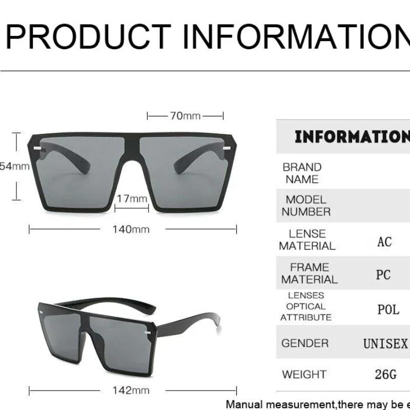 Vintage Luxury Brand Sunglasses Women Men Big Frame Square Punk Windproof UV400 Goggles Shades Rivets