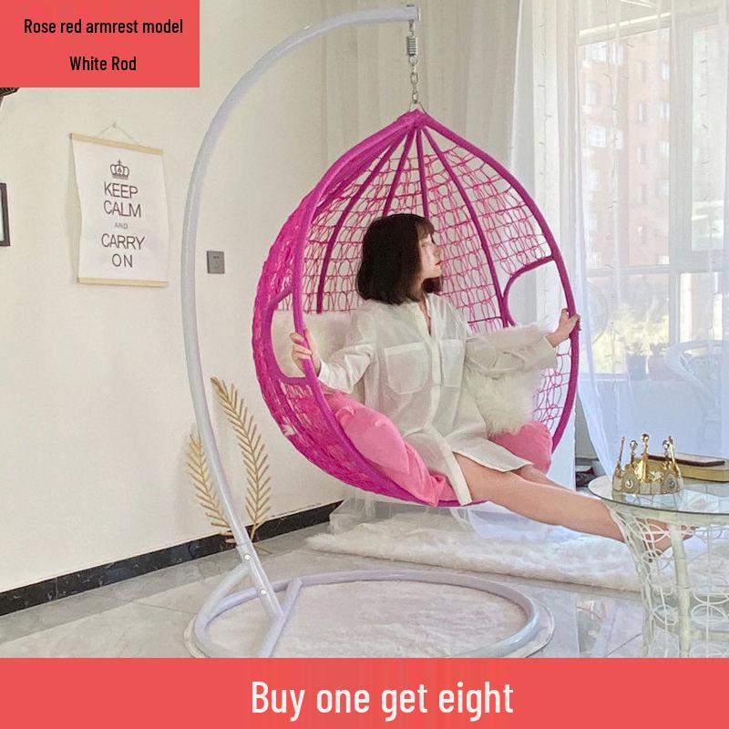 Double Wicker Hanging Basket Chair: Indoor/Outdoor Bird's Nest Swing Chair for Balcony & Leisure