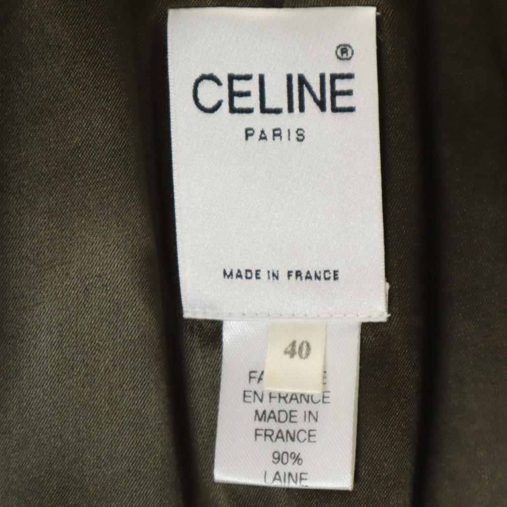 CELINE French cashmere blend Melton coat 40 khaki Women Used