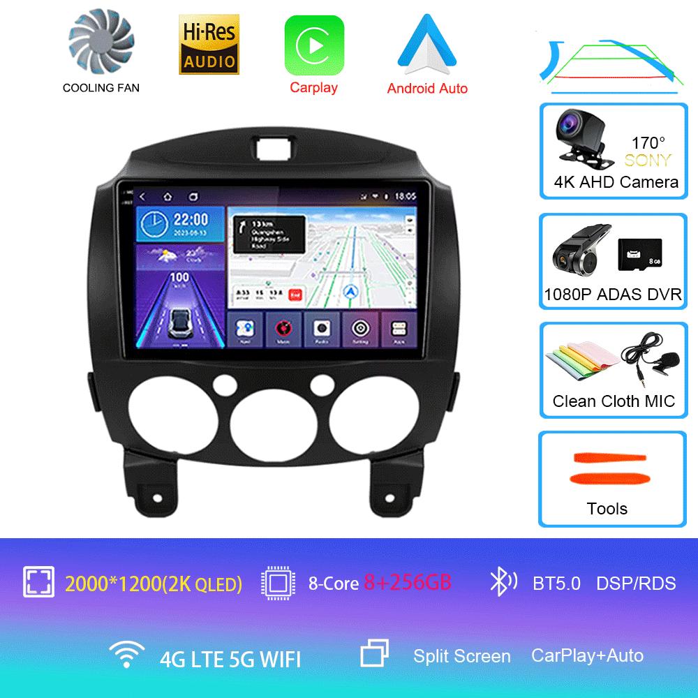 For MAZDA 2 Mazda2 2007 2008 2009 2010 2011 2012 2013 2014 Car Android 14 Radio Multimedia Player GPS Navi 2din 2 Din Autoradio