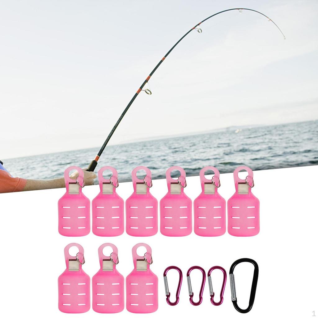 9 Pieces Fishing Squid Hook Protectors with Carabiners for Jigs And Lures