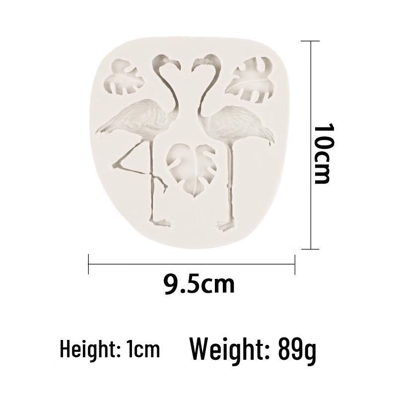 Tropischer Flamingo & Monstera-Blatt Silikonform