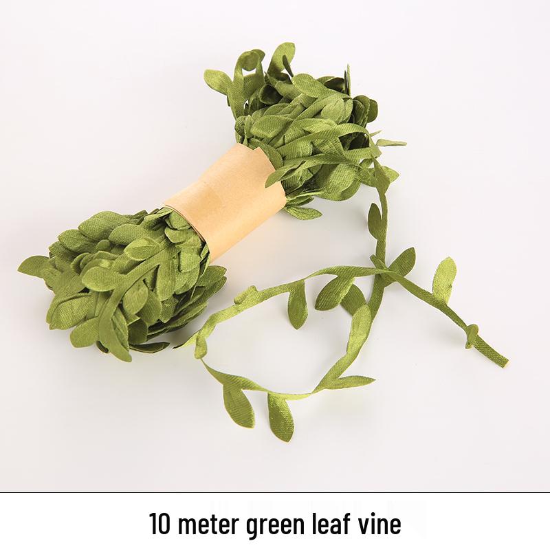 DIY Colorful Forest Style Green Rattan Leaves Hand-Woven Jute Rope for Decoration and Jewelry