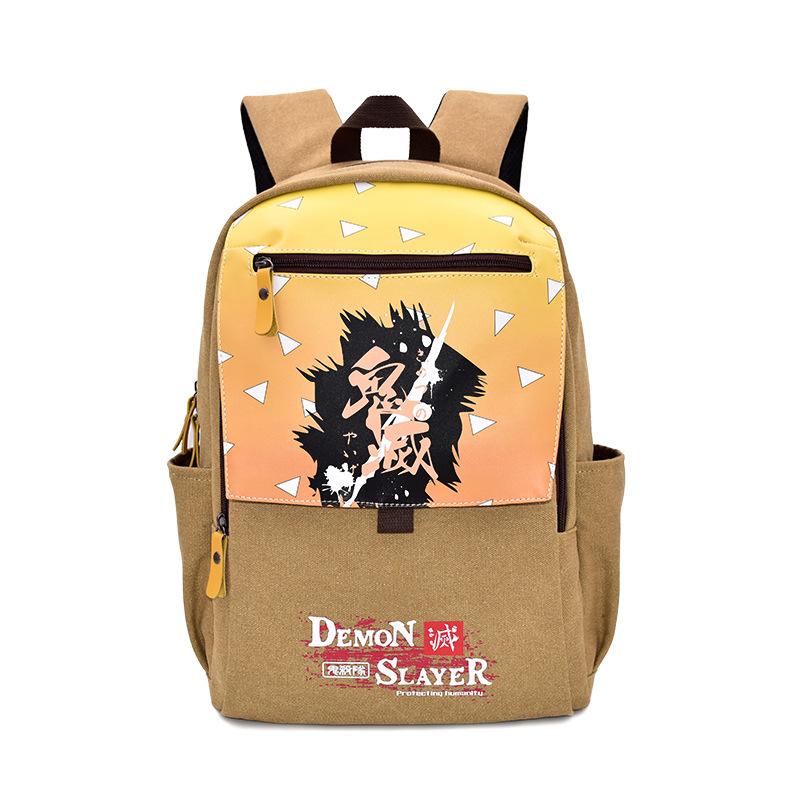 Japan cartoon comics Demon Slayer Large Capacity Backpack Stylish Canvas Schoolbag for Students 0024