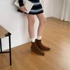 2025 New Pointed Suede Soft Bottom Rear Zipper Low Tube Thin Martin Fashion Women's Short Boots
