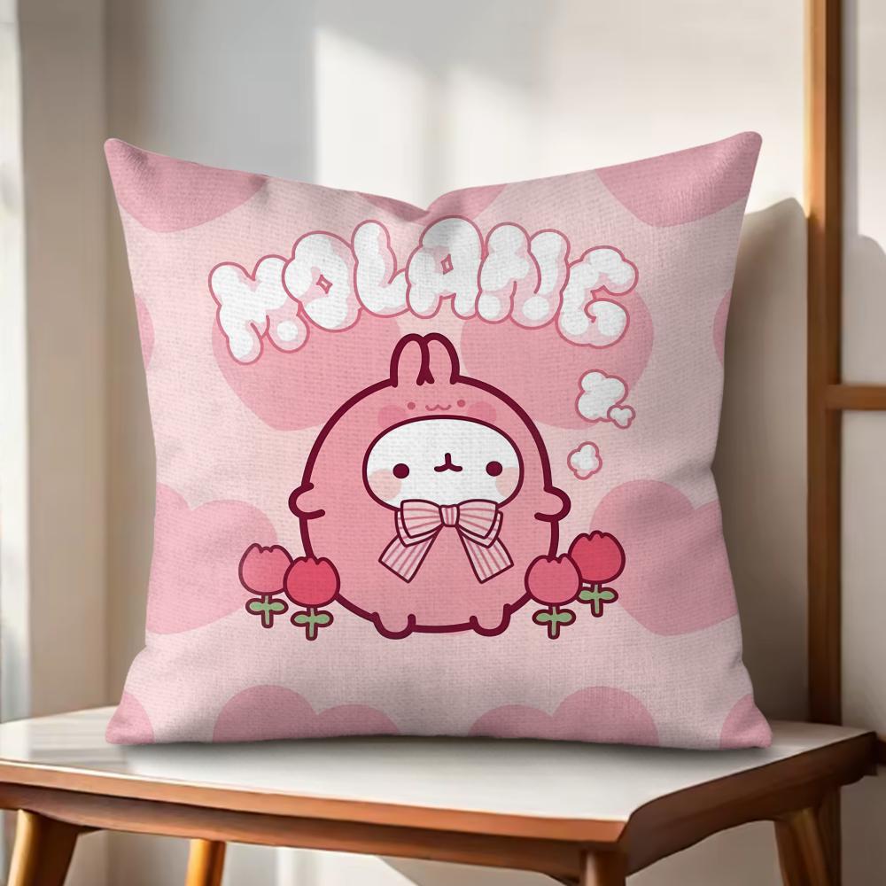 Classic MMolang Cushion Cover Natural Linen Organic Fabric DoubleSided Printing Couch Pillow Covers Home Decor
