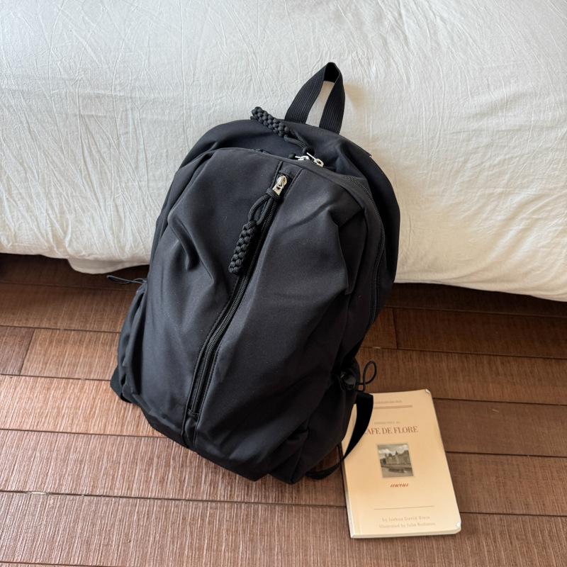 

Простой повседневный уличный рюкзак, женский новый универсальный студенческий школьный рюкзак, нишевый модный дорожный рюкзак чёрный