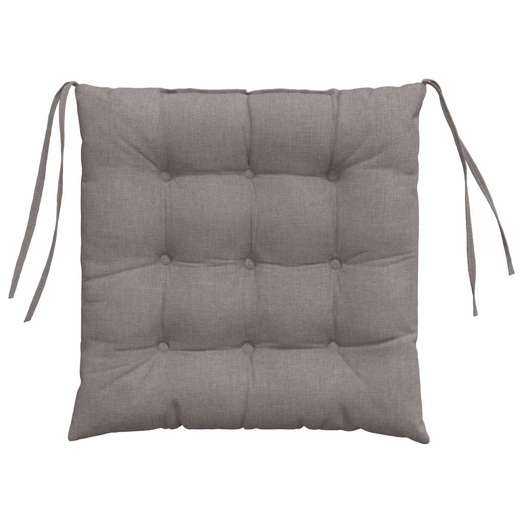 Seat Cushion Set 4 Pcs Taupe 40 X 40 X 6 Cm Fabric