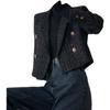 New Arrival! Autumn and Winter Black Short Suit Jacket for Women with Small Stature and Thick Woolen Fabric, Trendy Loose Casual Blazer Coat