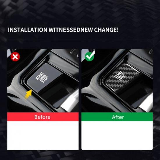 Hard Carbon Fiber Car Central Engine Start Button Sticker For BMW 5 7 2024 2025