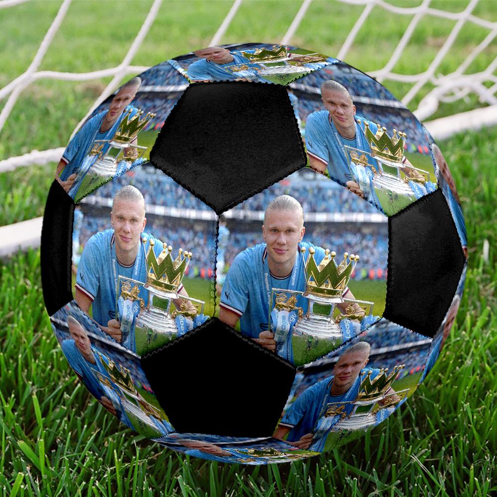 Erling Haaland Indoor Soccer Ball Colorful Machine Stitched PVC Size 5 Team Training Competition Ready Durable High-Bounce Cool Sports Gift