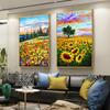 Modernes Sonnenblumen Dekoratives Gemälde Sonnenuntergang Landschaft Blumenposter Landschaft Wandkunst Bild Leinwanddruck Wohnzimmer Heimdekor Ohne Rahmen