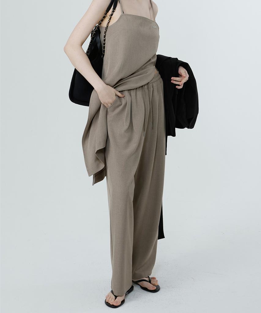 LOVENTINA Easy Elastic Waist Slacks_Beige