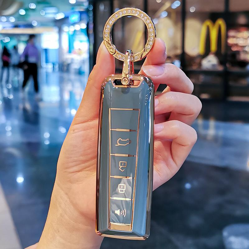 New TPU Car Key Case Cover Protect Shell Bag For Great Wall GWM WEY Coffee01 Coffee02 WEY-X WEY-S WEY-GT VV7 GT Auto Accessories