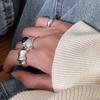 Heavy-duty Wide Edge Irregular Ring Women's Niche Fashion Design Senior Sense 100% Match Adjustable Open Party & Daily Ring