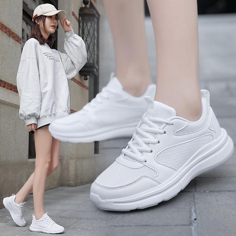 Spring and summer white sneakers mesh breathable running shoes student