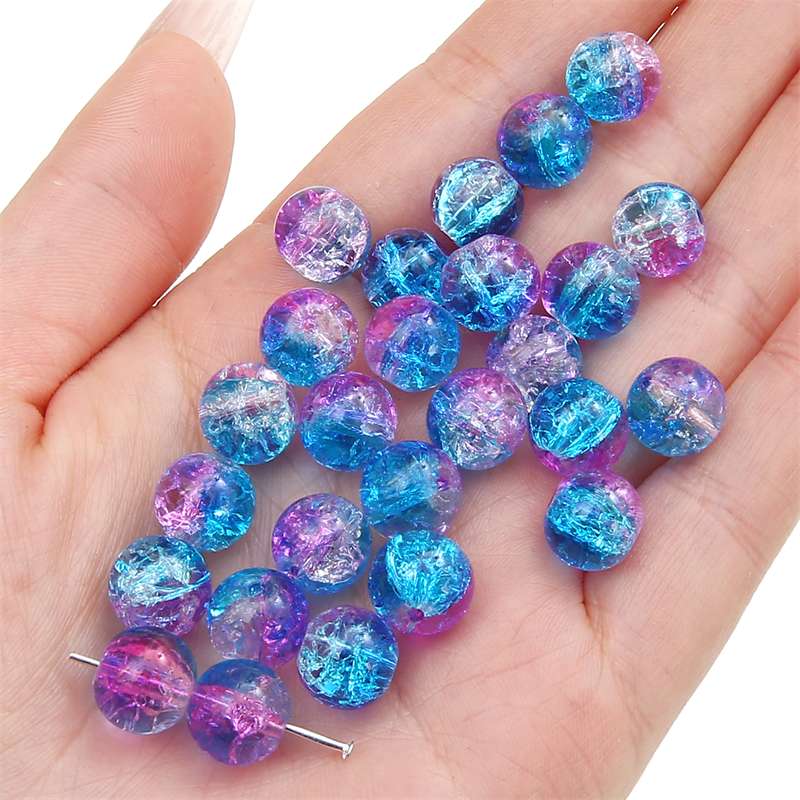 8-14mm Whtie and Random Mixed Crackle Acrylic Beads Spacer Ball Beads for DIY Bracelet Fashion