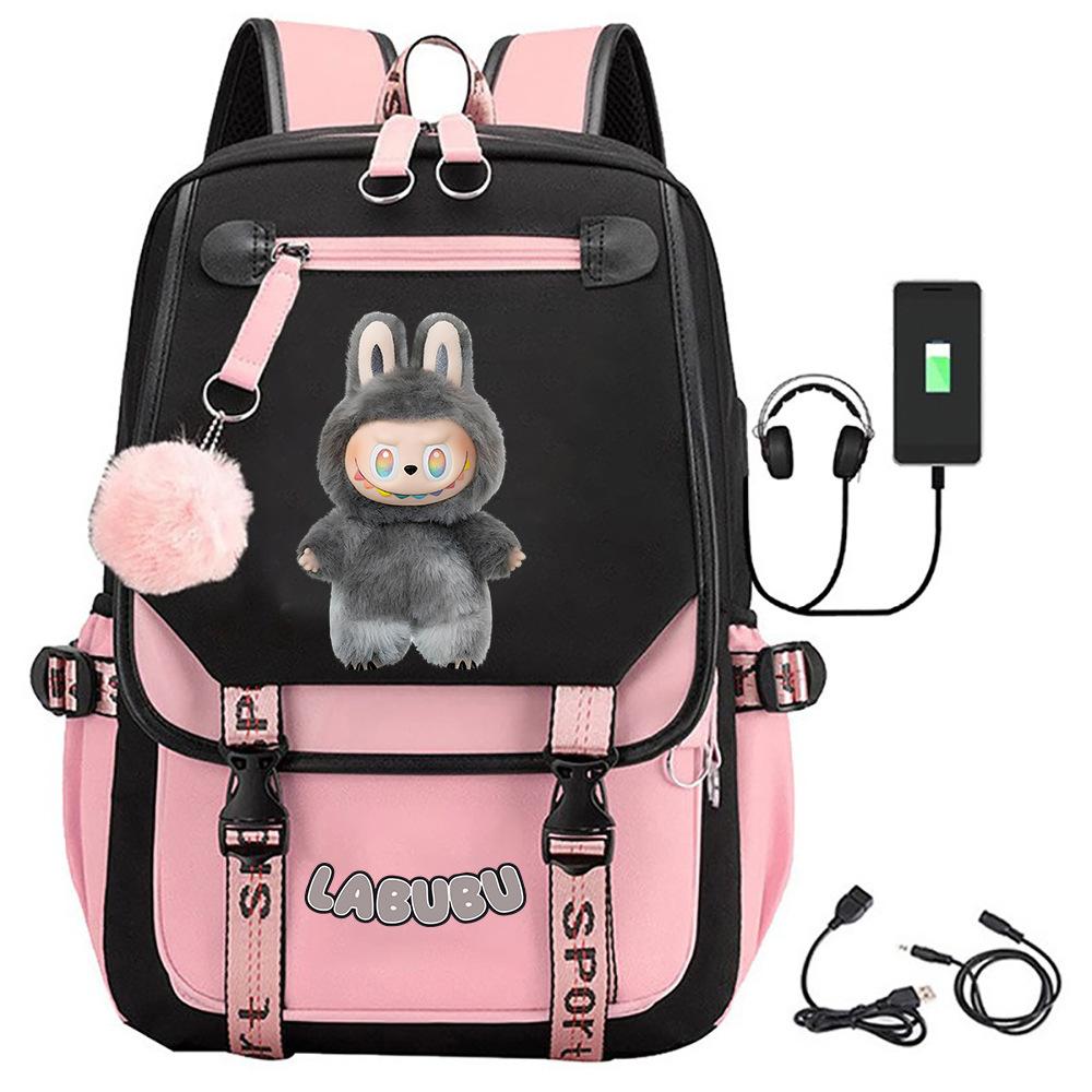 2025 ny labubu 3.0 periferisk trykt ryggsekk skolesekk student campus ryggsekk