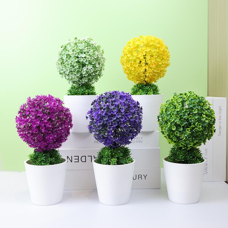 Potted Hydrangeamacrophylla Artificial Plant For Living Room And Decor Workspace
