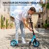 Folding Scooter for Adults 14+, Adjustable Handlebars, Aluminum, 91.5 x 36.5 x 104 cm, Blue