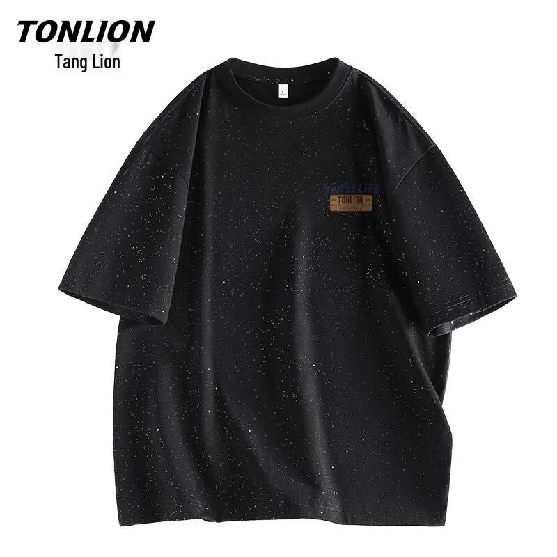 TonLion Men s Starry Sky Pure Cotton Short Sleeve T-Shirt 3XL