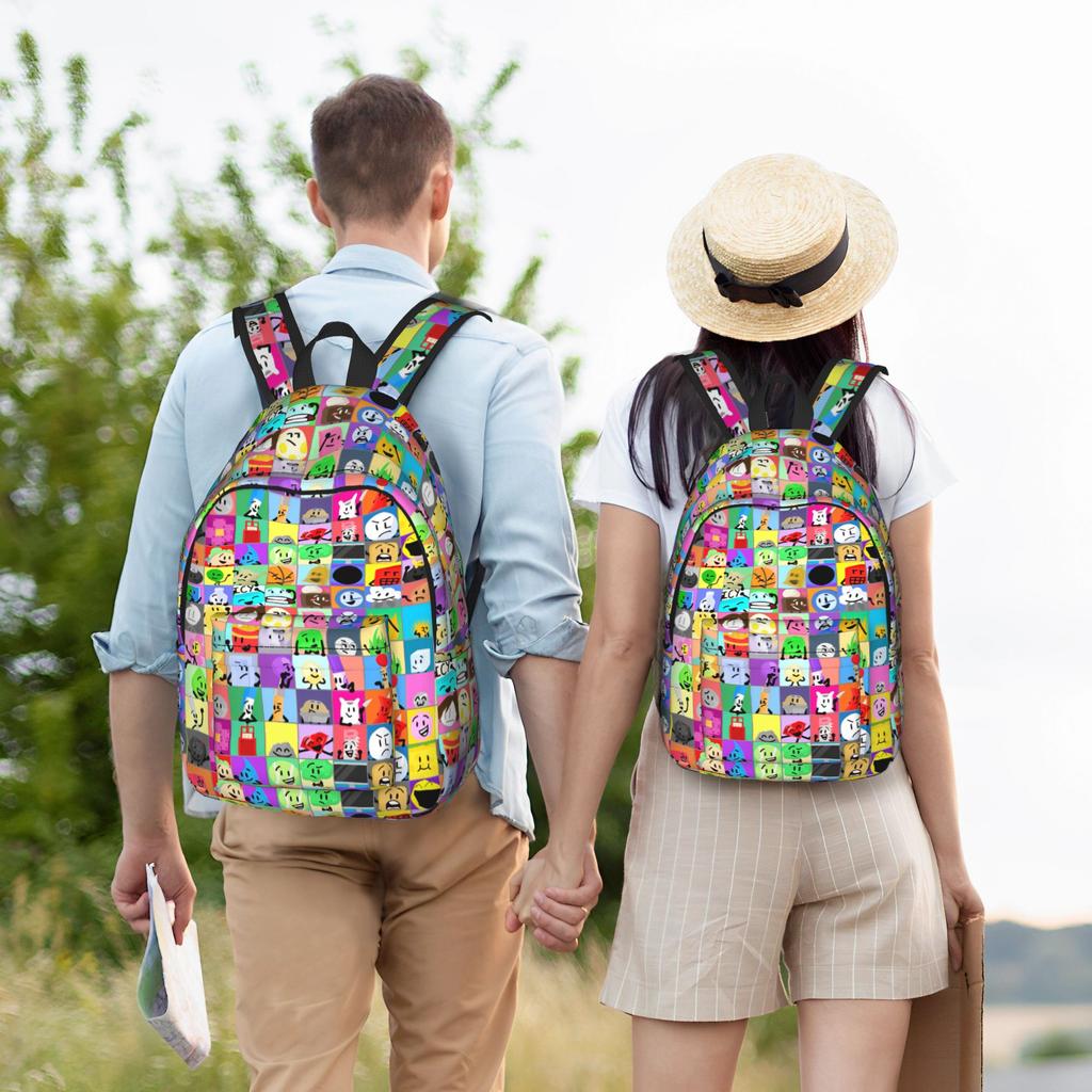 BFDI Cartoon Rucksack für Männer Frauen Mode High School Business Daypack Laptop Computer Leinwandtaschen Langlebig