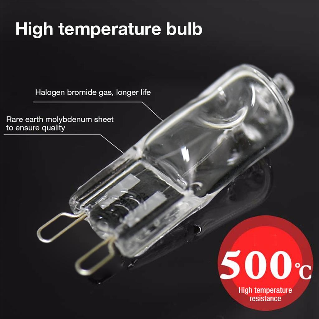 40W G9 Oven Bulb High Temp Resistant 110V/220V 350LM Halogen Lamp Bulbs For Refrigerators 2000H Long Life Microwave Light Bulb