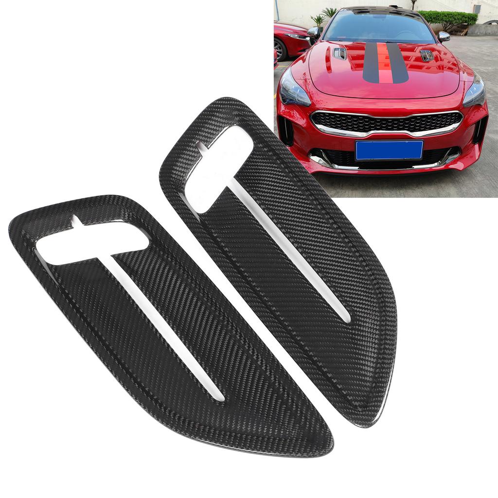 2 Pcs Engine Hood   Vent Cover Carbon   Front Upper Bonnet Hood   Outlet Cover Replacement for     2018 to 2023