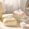 Cute Creamy Ceramic Tissue Box for Living Room Coffee Table Storage