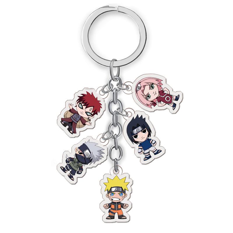 Naruto Anime Acrylic Double-Sided Keychain Set (5 Pendants) 27mm