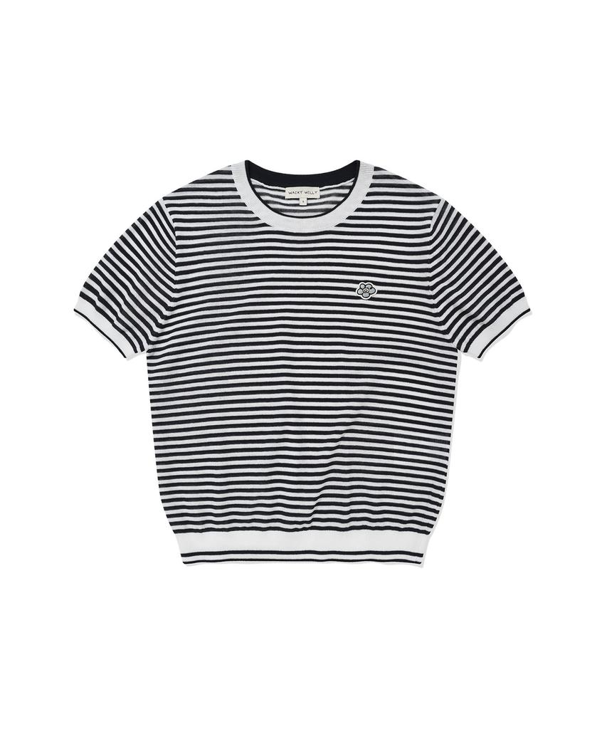 WACKY WILLY Women'S Lily Patch Cooling Short Sleeve Knit Navy