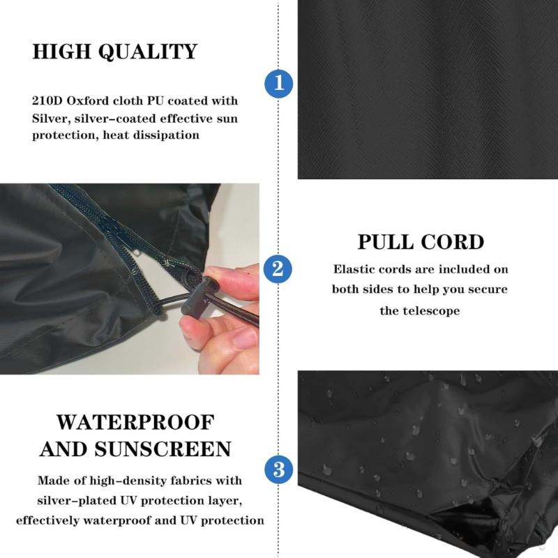 Telescope Cover Waterproof Outdoor Telescope Dust Cover with Adjustable Drawstring Astronomical Accessories for Indoor